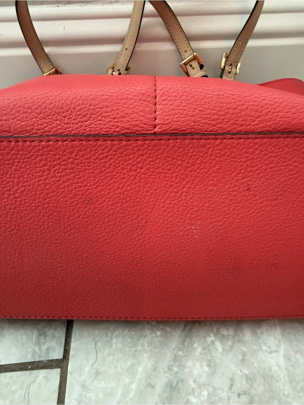Michael Kors Bedford Coral Pink Pebbled Leather Tote 30H4GBFT6L